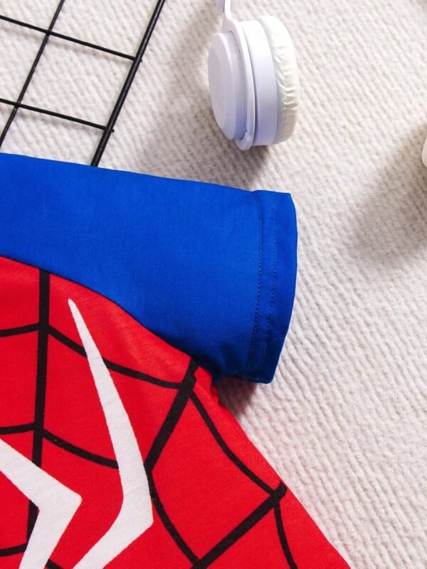 Conjunto De Dos Piezas Para Joven Con Bloqueo De Colores E Impresión De Telaraña - Imagen 3