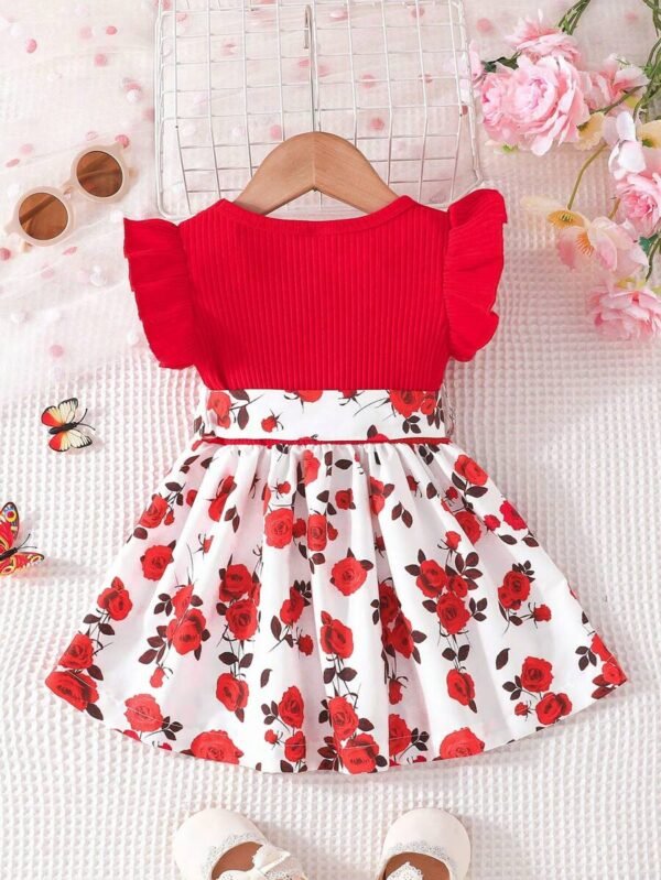 Conjunto De Verano Elegante De Vestidos Con Cinturón Para Niñas Bebés - Imagen 2