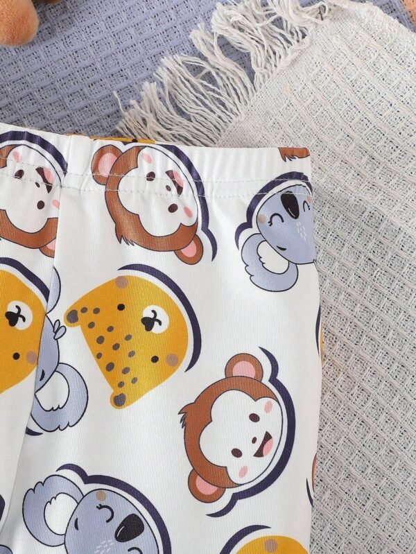 Conjunto De Ropa De Bebé Para Niño Ajustado Y Cómodo Con Estampado De Cabeza De Animal - Imagen 3