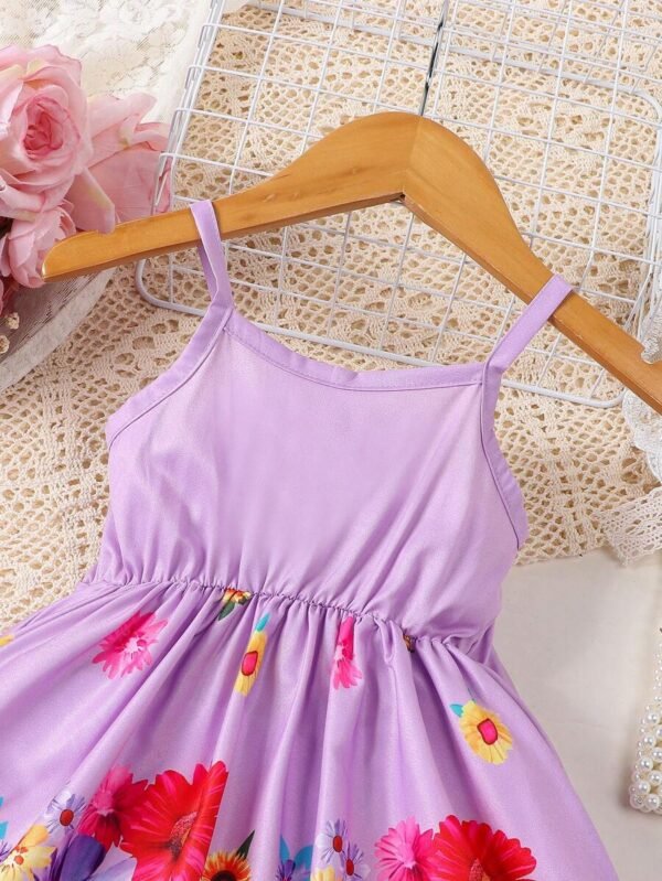Vestido De Niña Con Tirantes De Estampado Floral - Imagen 3