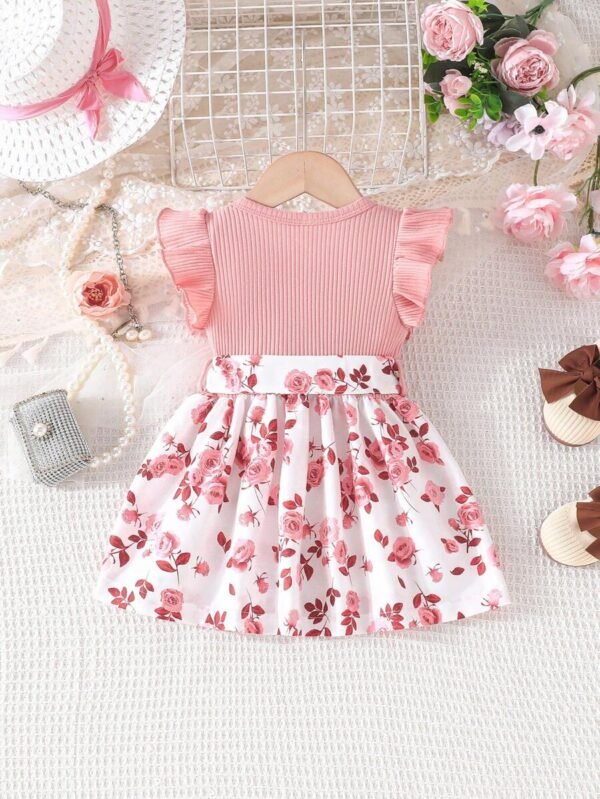 Conjunto De Verano Elegante De Vestidos Con Cinturón Para Niñas Bebés - Imagen 2