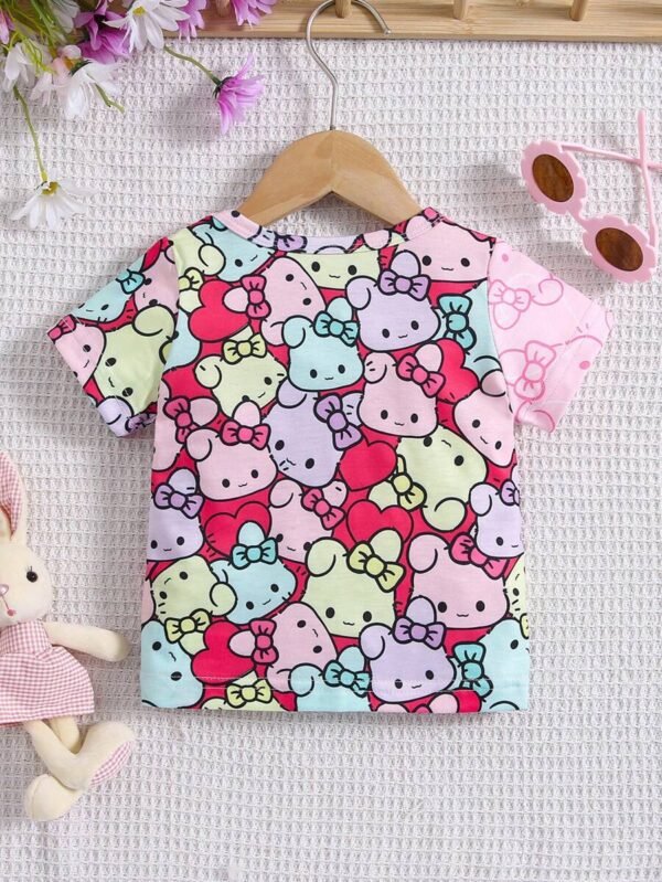 Top Bloque De Color Impreso De Lindo Gato Para Niños Pequeños - Imagen 2