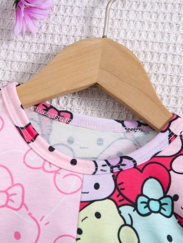 Top Bloque De Color Impreso De Lindo Gato Para Niños Pequeños - Imagen 3