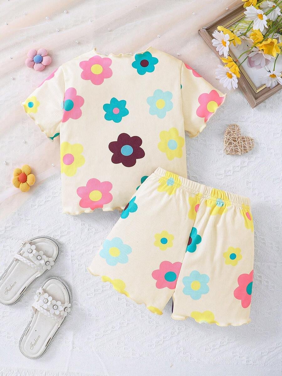 Conjunto De 2 Piezas Para Niñas Jóvenes De Camisa De Manga Corta - Imagen 2