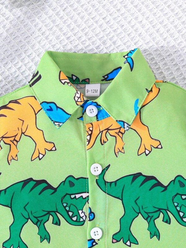 Camisa Y Shorts De Bebé Con Impresión De Dinosaurio Para Niño - Imagen 3