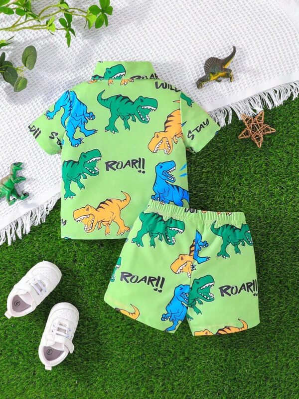 Camisa Y Shorts De Bebé Con Impresión De Dinosaurio Para Niño - Imagen 2