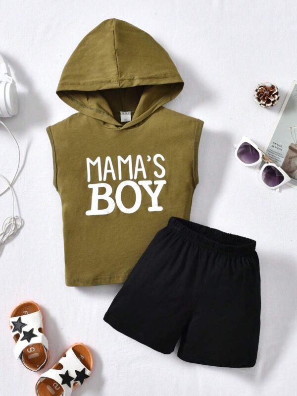 Conjunto De Verano De Camiseta Con Capucha De Manga Corta
