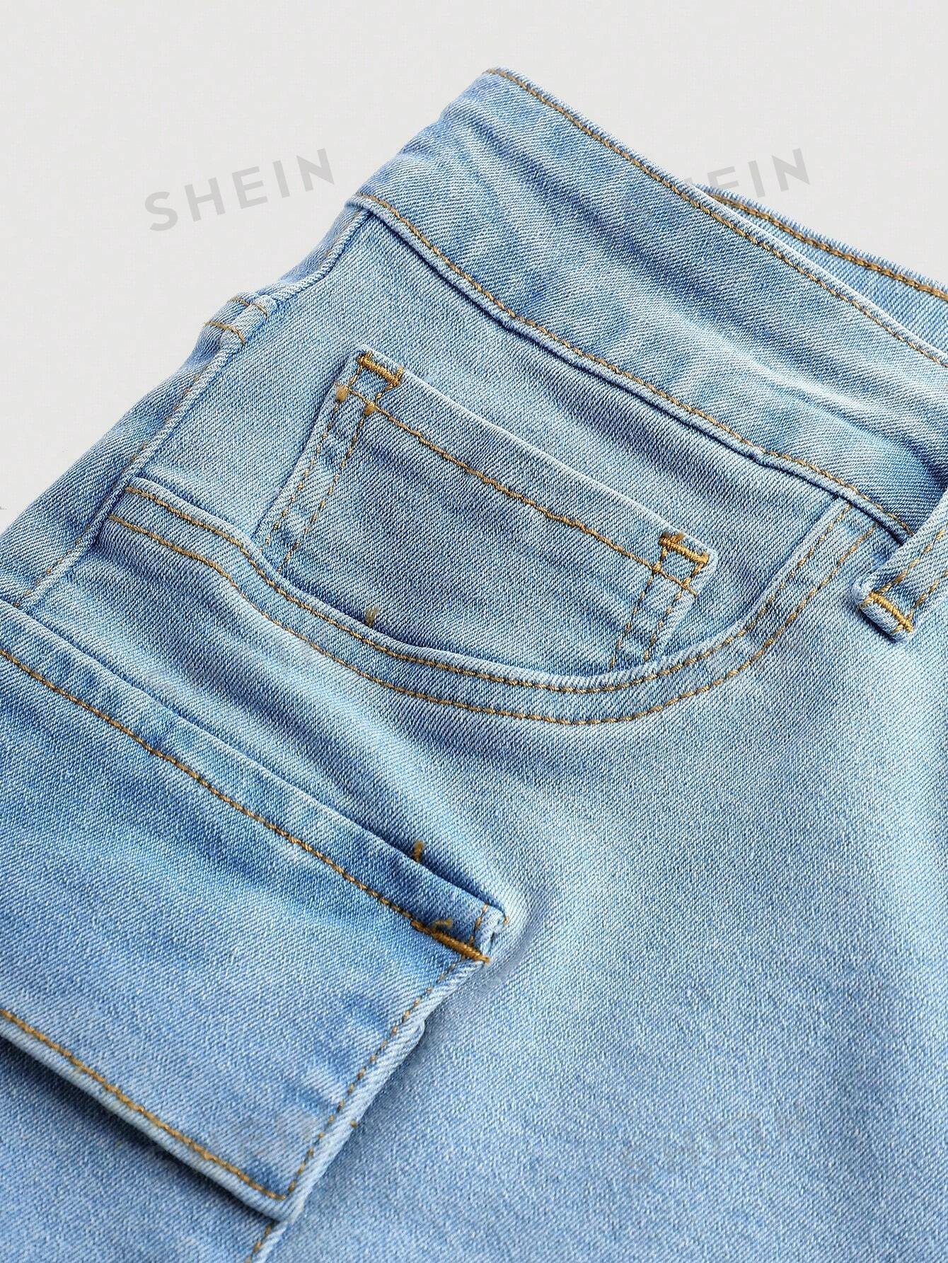 Shorts sexy de mezclilla azul ajustados a la figura y elásticos - Imagen 2