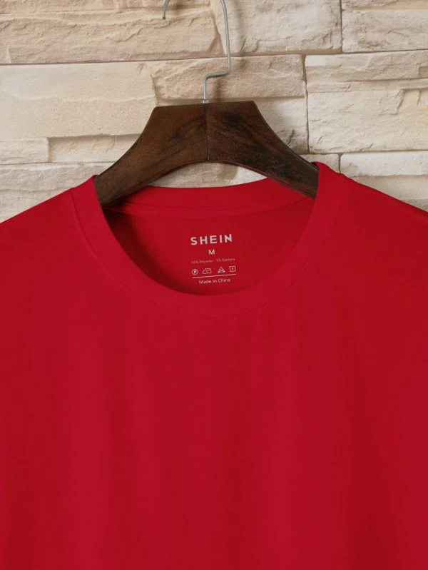 Camiseta unicolor de cuello redondo - Imagen 2