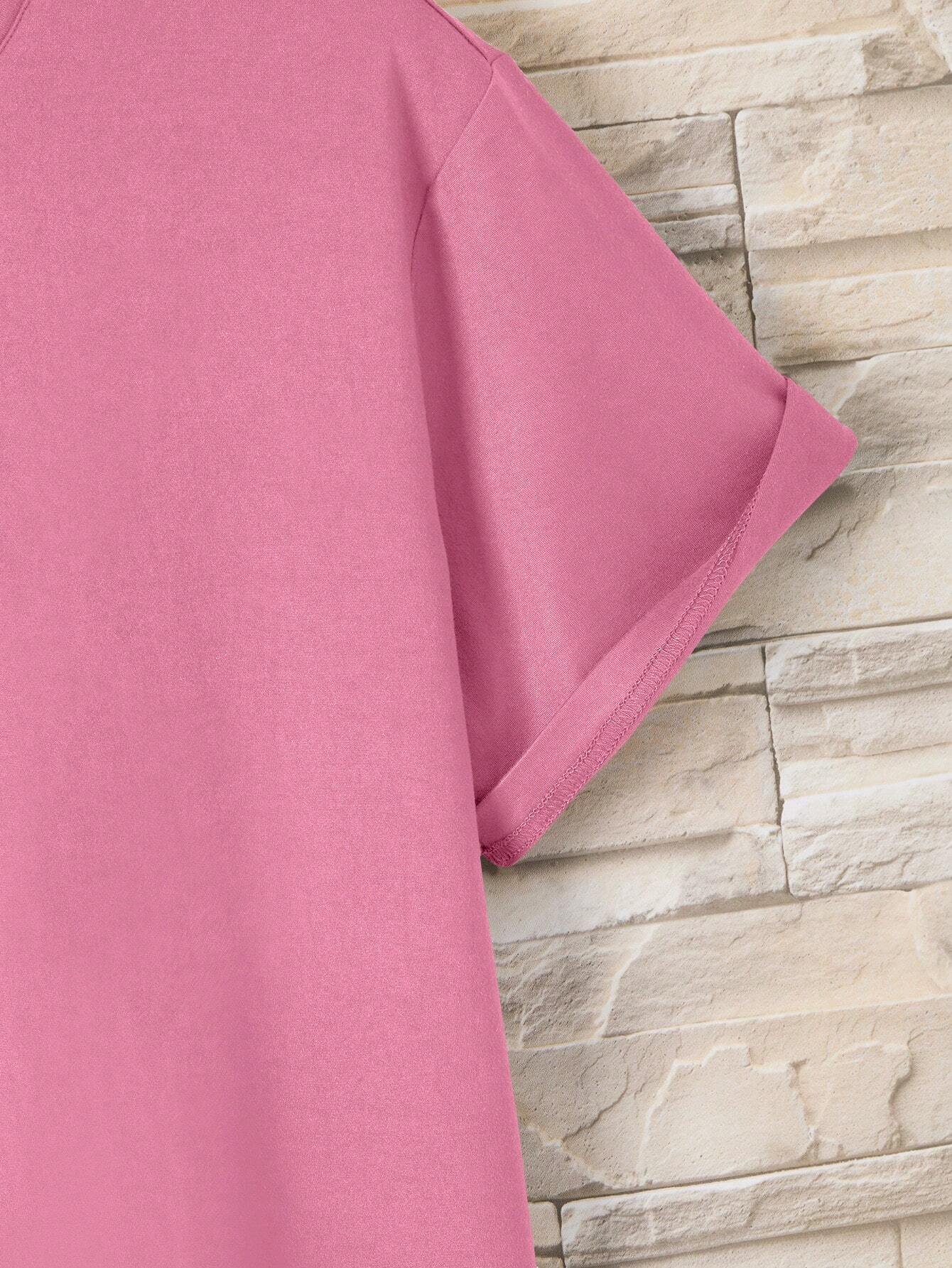 Camiseta unicolor de cuello redondo - Imagen 2