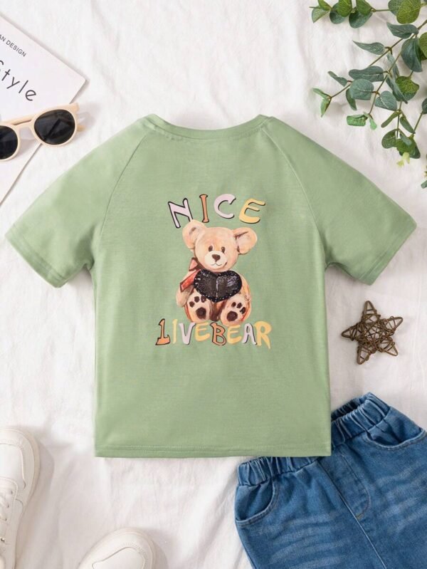 Camiseta De Manga Raglán De Impresión De Letras - Imagen 2