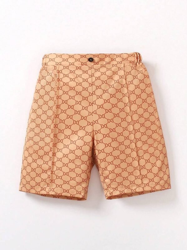 Pantalones Cortos Tejidos Con Estampado De Números, Huesos Y Cadena