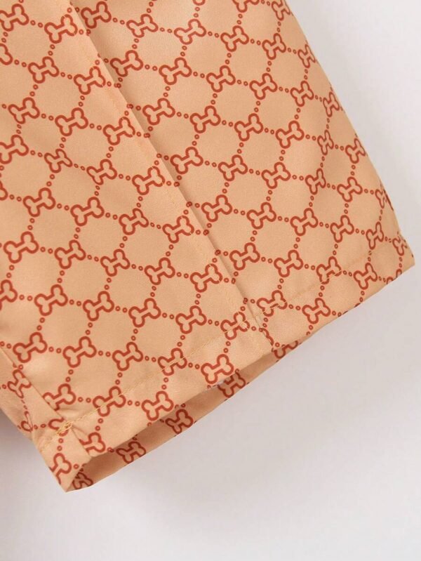 Pantalones Cortos Tejidos Con Estampado De Números, Huesos Y Cadena - Imagen 3