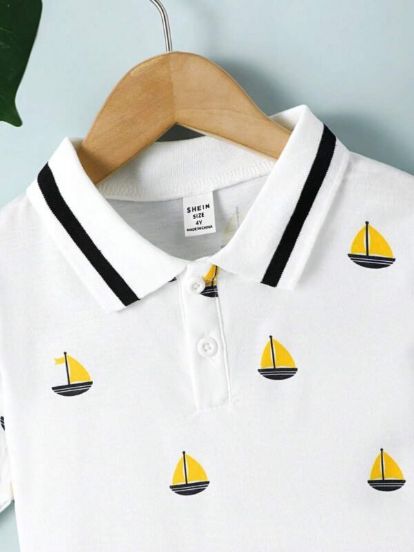Traje Casual Lindo Con Cuello Vuelto Para Niños Pequeños Para El Verano - Imagen 3