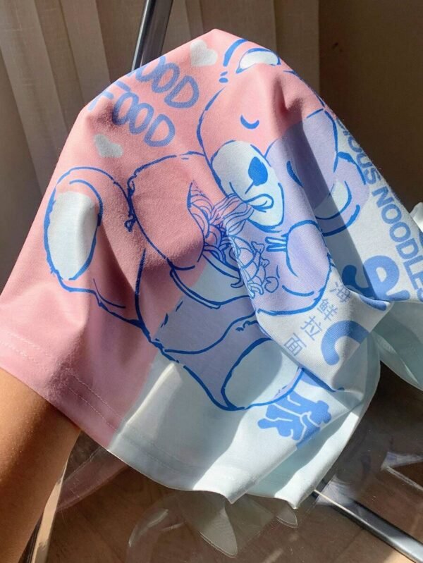 Camiseta De Manga Corta Informal Con Estampado De Oso - Imagen 3