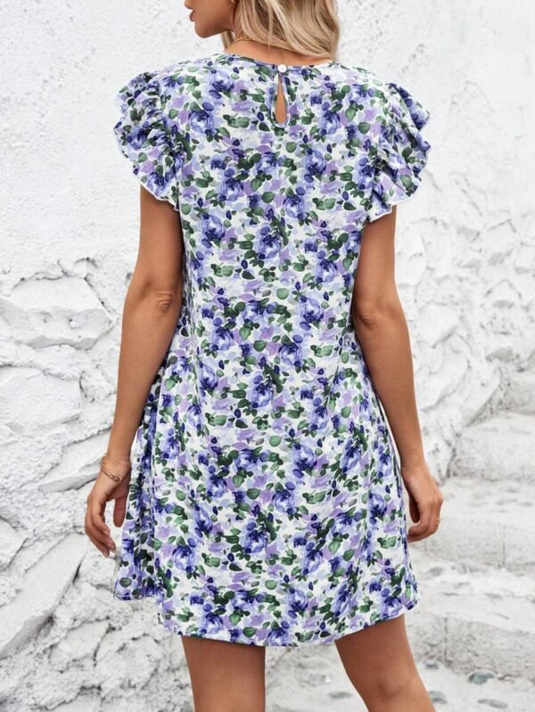 Vestido de flores pequeñas con dobladillo de volantes - Imagen 2