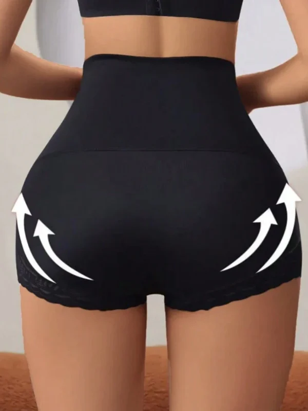 Bragas modeladoras de alta cintura y control de abdomen con encaje para mujer - Imagen 2