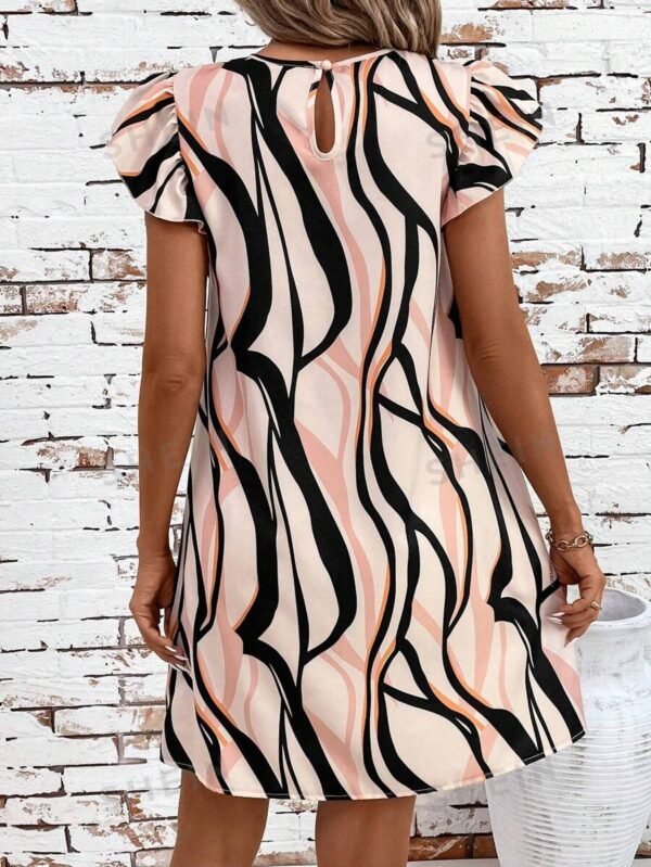 Vestido de verano de mangas cortas con estampado artístico - Imagen 2