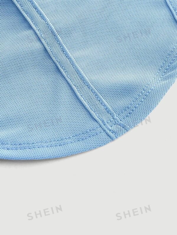 Camiseta Azul Con Tirantes De Verano, Top Sólido Con Dobleces Y Dobladillo Asimétrico - Imagen 3