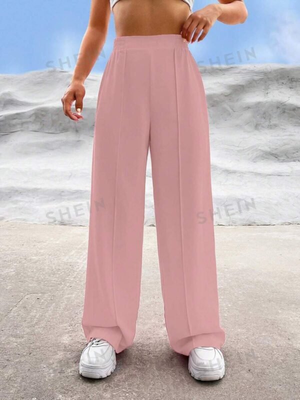 Pantalones unicolor de talle alto