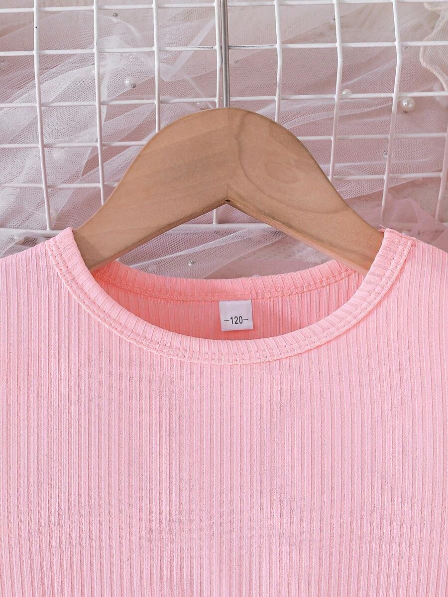 Vestido de verano elegante para niña joven, con cuello redondo y mangas cortas - Imagen 3