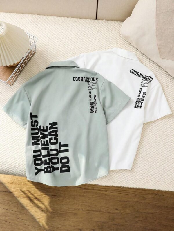 Camisa casual de manga corta y corte holgado estilo callejero - Imagen 2