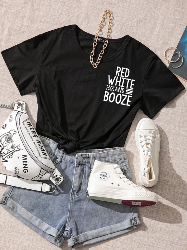 Camiseta con estampado de letra