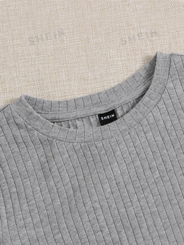 Camiseta ribete en forma de lechuga tejido de canalé - Imagen 2