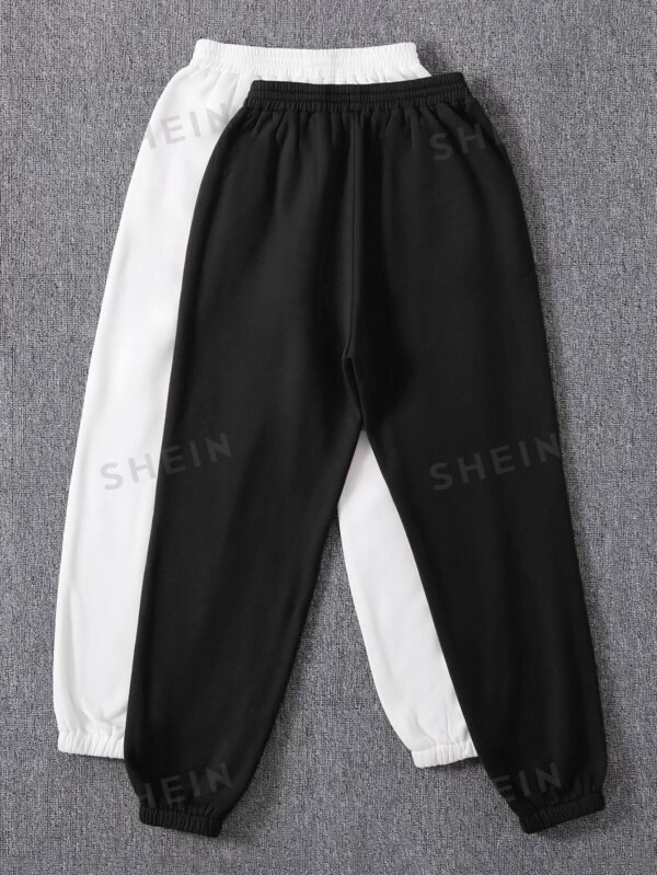 Pantalones deportivos unicolor de cintura elástica térmico