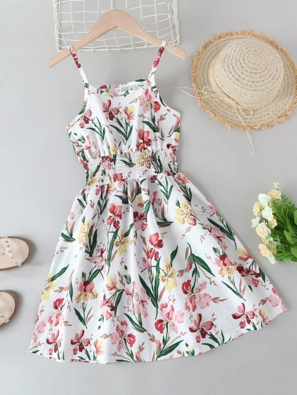Vestido De Niña De La Flor Del Shaheer Con Correa Y Estampado Floral