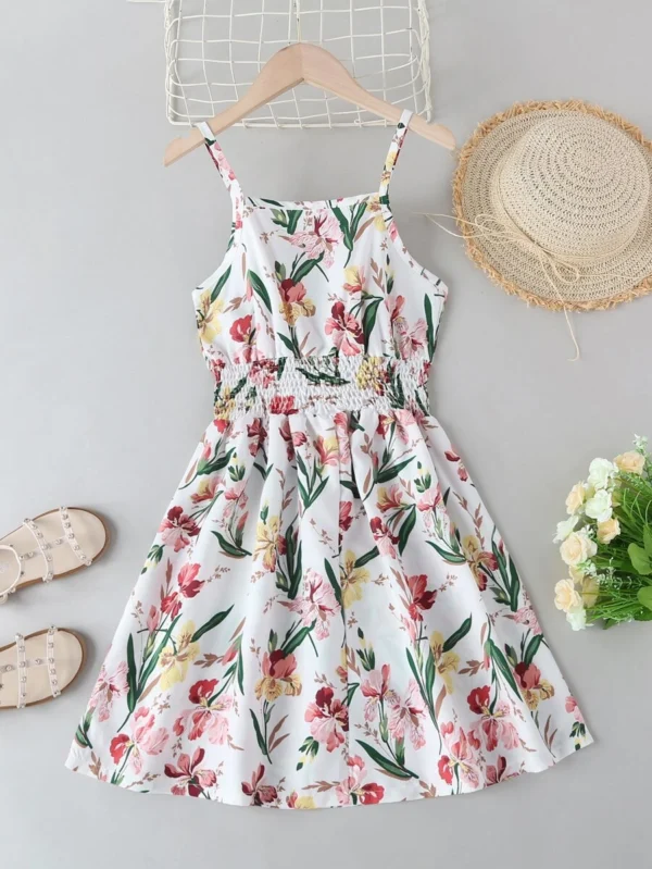 Vestido De Niña De La Flor Del Shaheer Con Correa Y Estampado Floral - Imagen 2