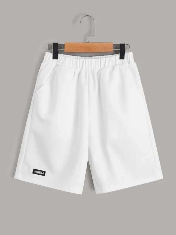 Pantalones Cortos De Cintura Elástica Con Patrón De Espina De Pez