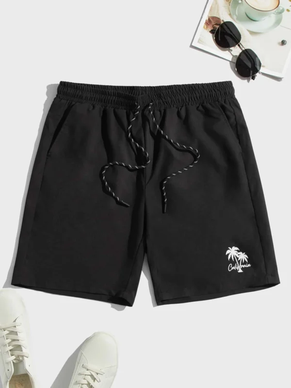 Shorts de palmeras con cordón en la cintura