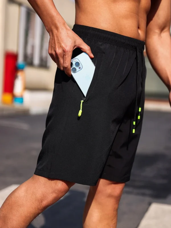 Shorts deportivos para hombres con cordón en la cintura