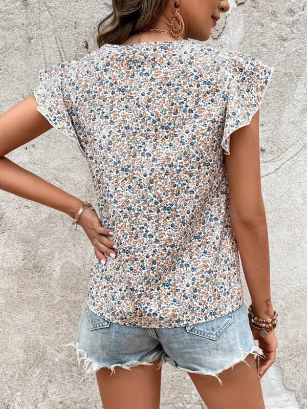 Blusa con estampado floral de manga mariposa - Imagen 3