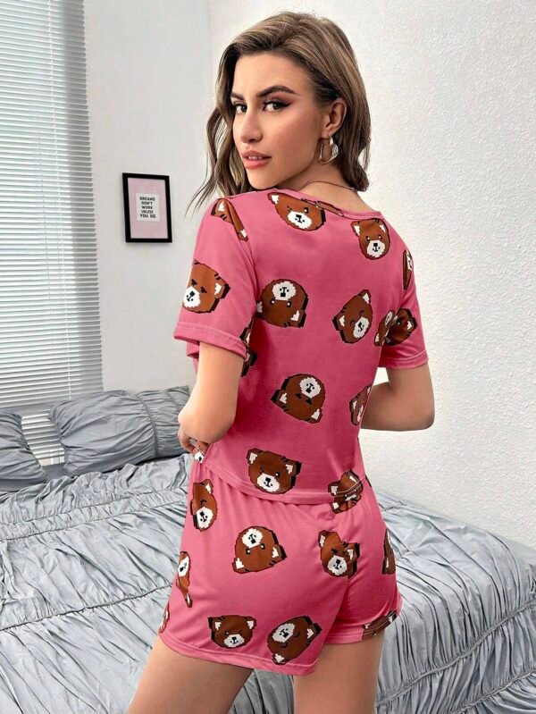 Conjunto de pijama con camiseta estampada y pantalones cortos - Imagen 3