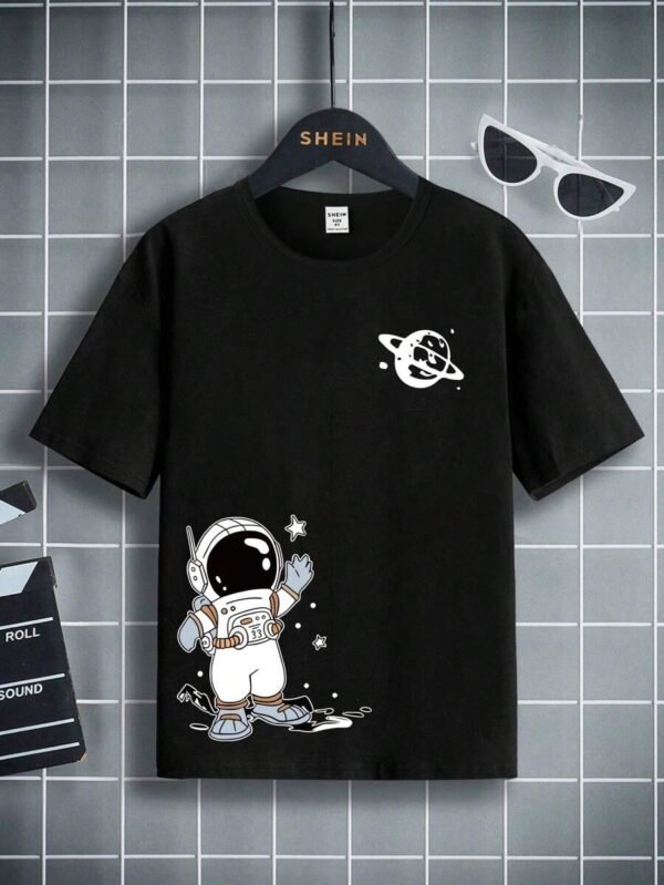 Camiseta básica para niños preadolescentes con cuello redondo y manga cort