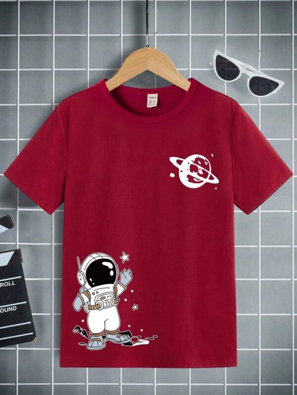 Camiseta básica para niños preadolescentes con cuello redondo y manga corta - Imagen 2