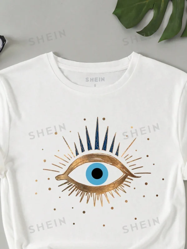 Camiseta De Manga Corta Con Estampado De Ojos - Imagen 2