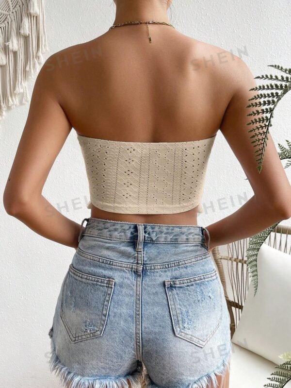 Top De Bandeau Con Dobladillo De Borlas - Imagen 3