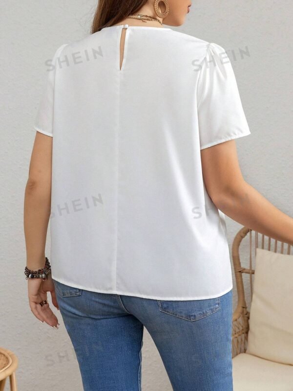Blusa Estampada Con Flores De Talla Grande - Imagen 3