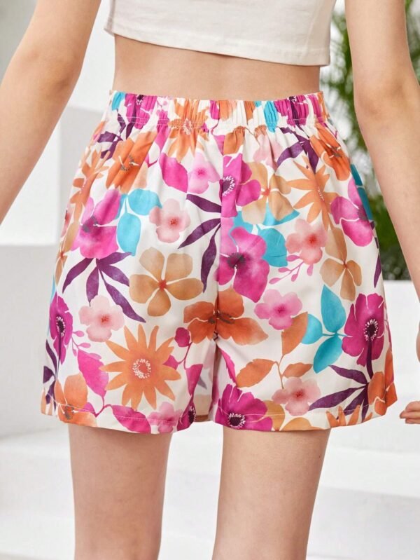 Skort Estampado Floral Casual Para Niña - Imagen 3