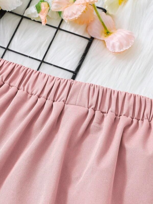 Falda plisada de unicolor con estilo dulce y fresco para niña - Imagen 2