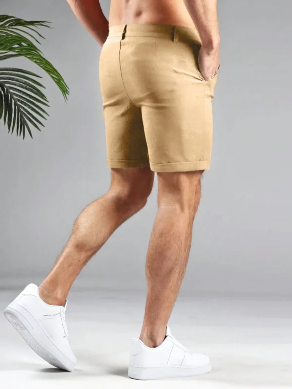 Shorts Khaki casuales de moda y de color sólido - Imagen 2