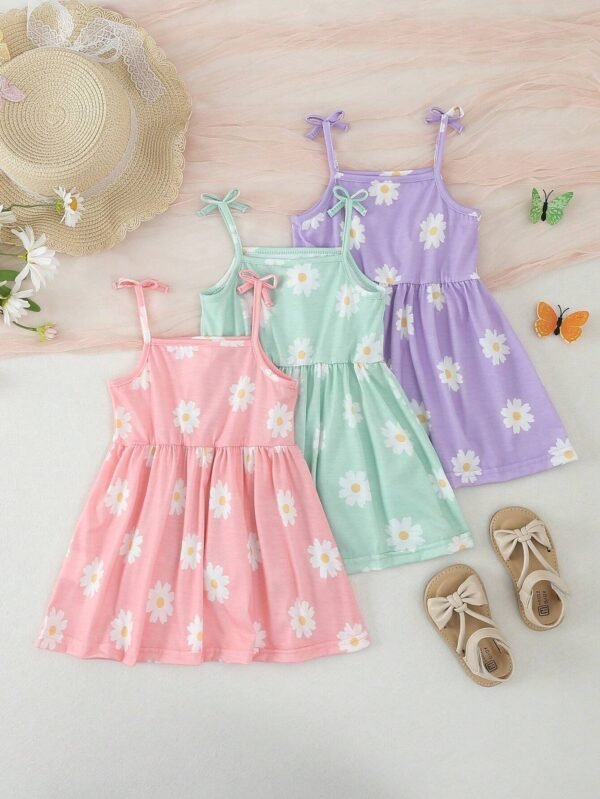 Vestidos De Bebé De Niña Con Tirantes Y Estampado Floral