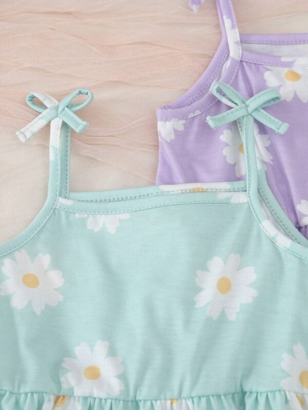 Vestidos De Bebé De Niña Con Tirantes Y Estampado Floral - Imagen 2