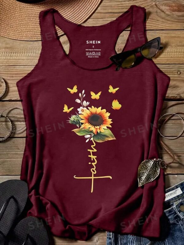 camiseta de tanque para mujer con cuello redondo