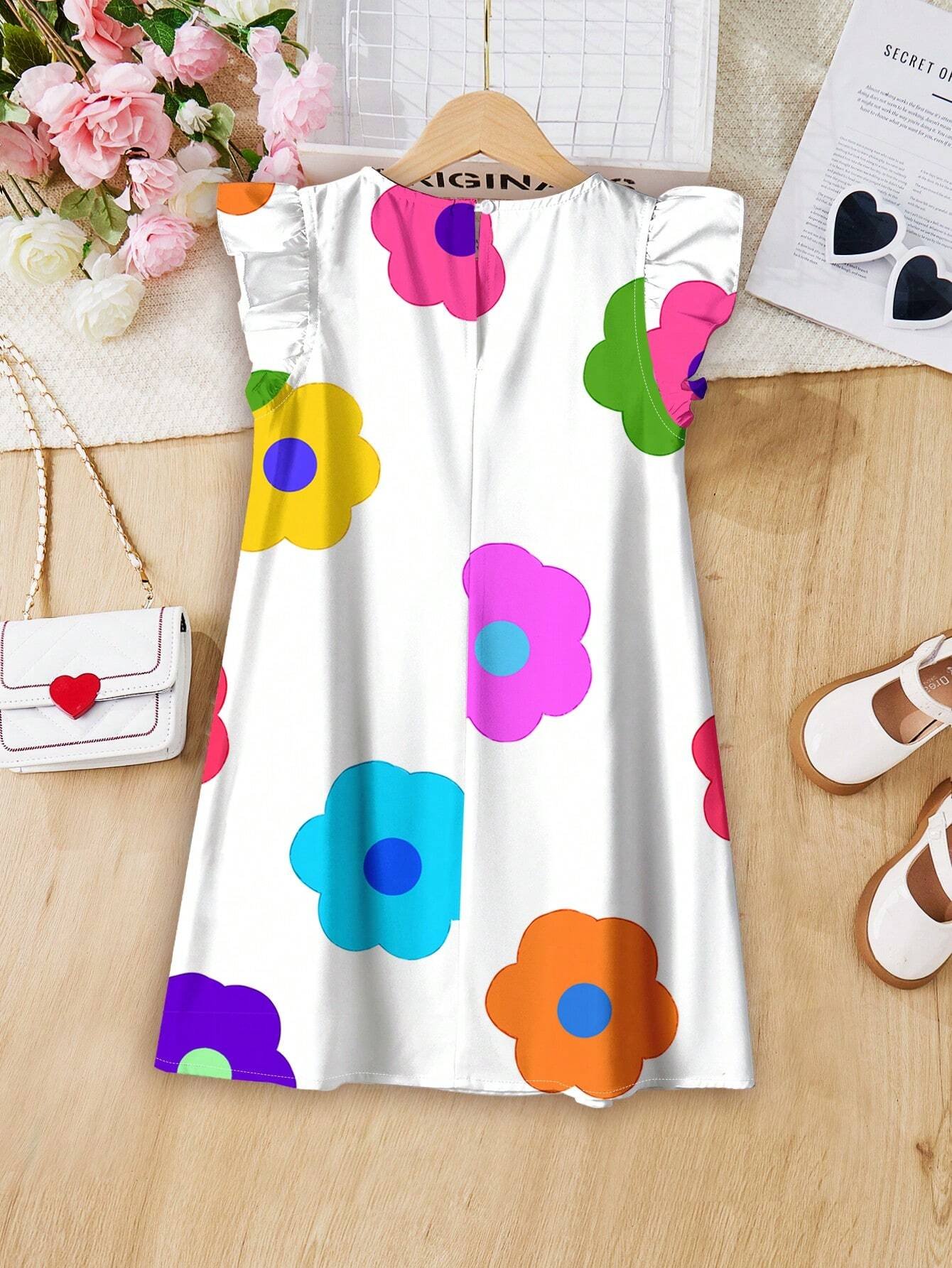 Vestido floral para niña joven, sencillo y casual - Imagen 2