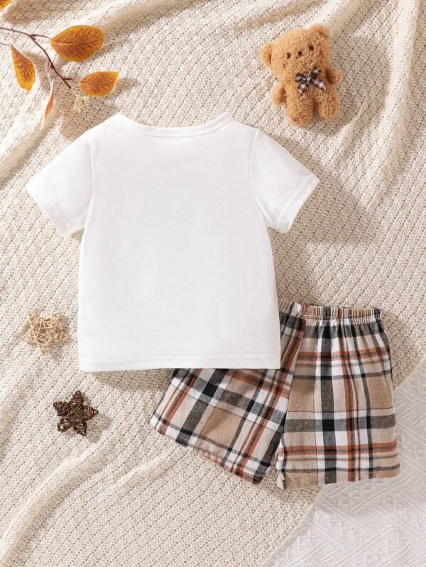 Conjunto de traje para bebé con playera con estampado de oso - Imagen 3