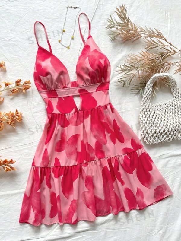 Vestido de vacaciones sin mangas con tirantes tipo espagueti